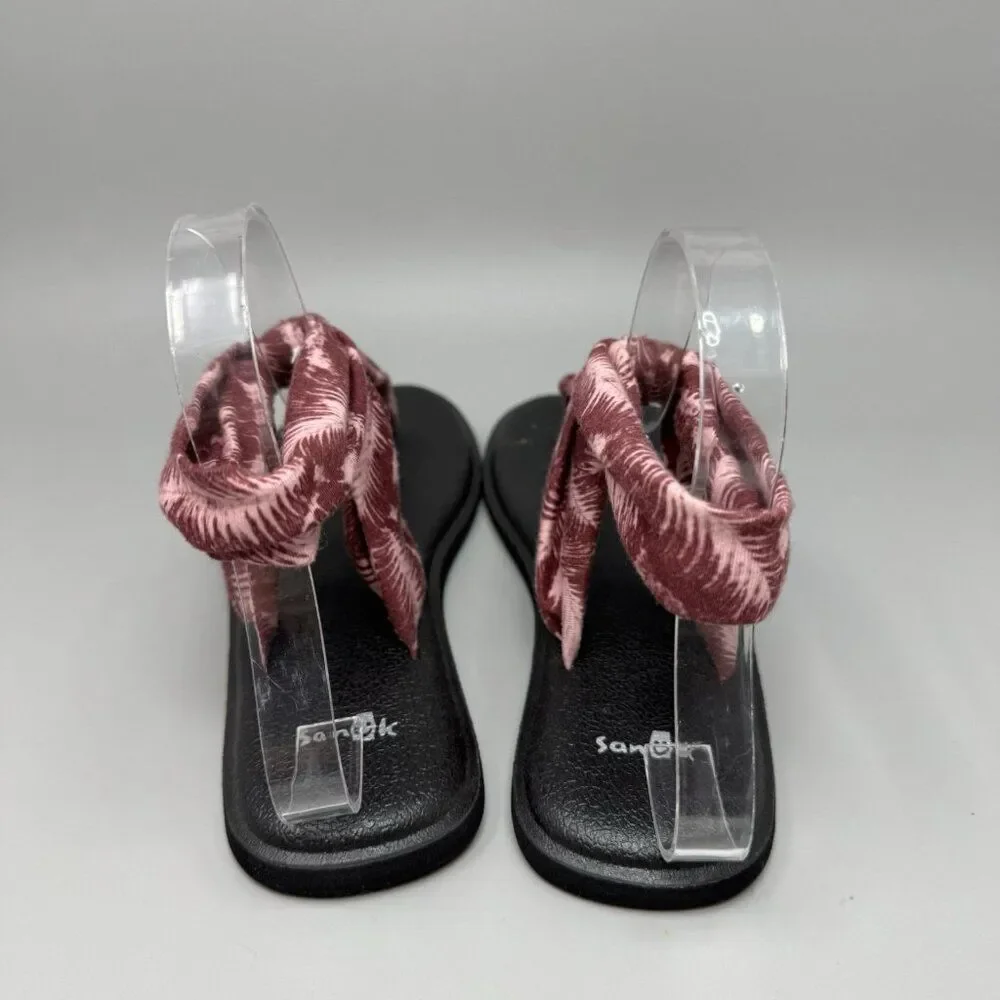 Sanuk Shoes Womens 8 Yoga Sling Ella Prints Slingback Flip Flops 1017884 Pink